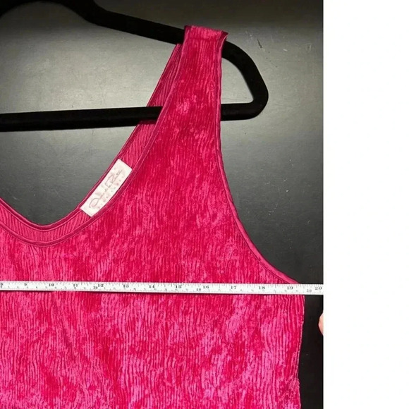 Oscar de la Renta Vintage 1990's Crushed Velvet Sleeveless Blouse Shirt Tank Top - Picture 7 of 12